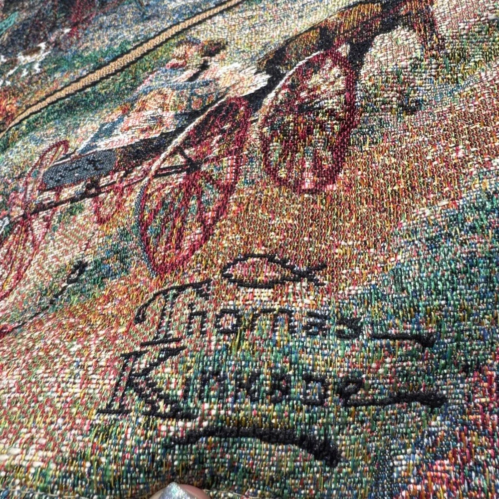 Thomas Kinkade Country Memo Woven Tapestry Wall Hanging 27x27 Song of Solomon